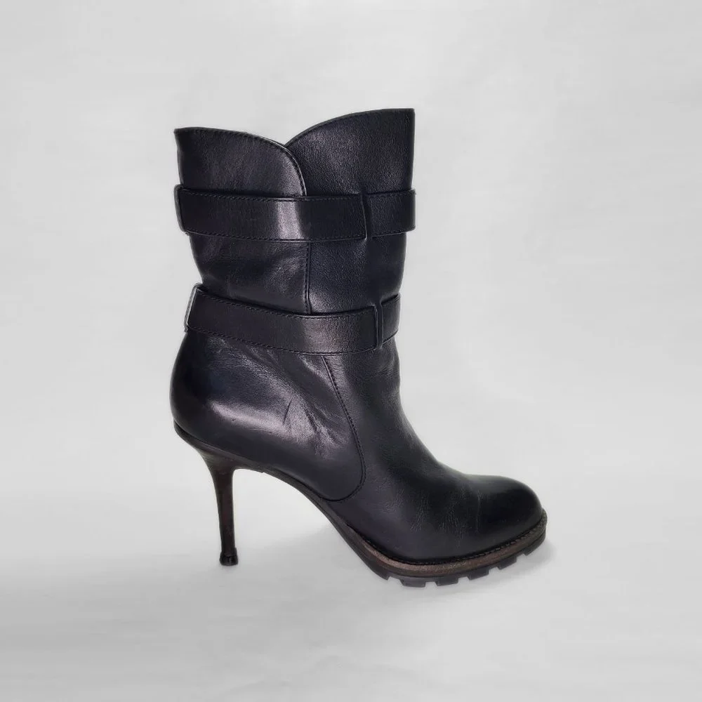 Coach Thelma Stiletto Black Mid-Calf Leather Boot Sz 10 - Picture 6 of 15